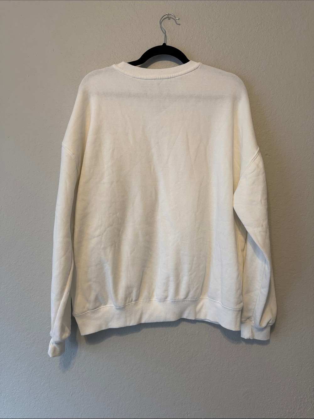 Goodie Two Sleeves White Crewneck Sweater with Pink Kitten Graphic - Picture 4 of 5